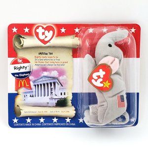 Ty Teenie Beanie Babies “Righty the Elephant” McDonalds Collectible – NEW